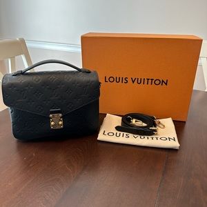 Louis Vuitton Pochette Metis Monogram Empriente Leather Handbag - Black